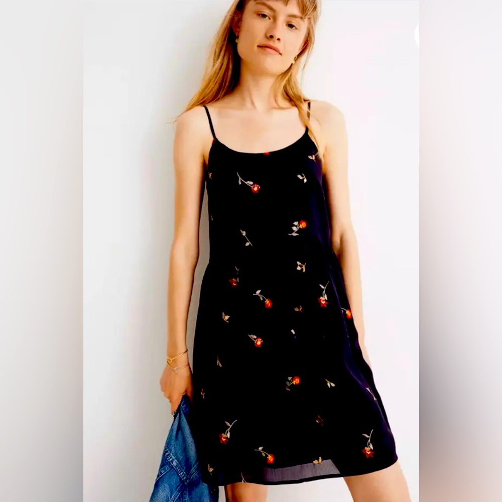 EUC Madewell Embroidered Babydoll Cami Dress Size XXS
